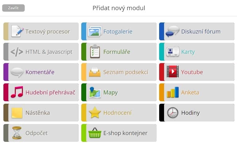 websnadno obsahové prvky